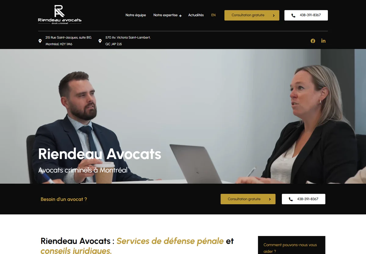 Riendeau Avocats law firm website preview